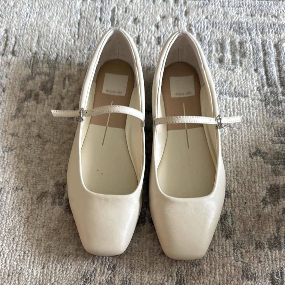 Dolce Vita Cream Square Toe Flats